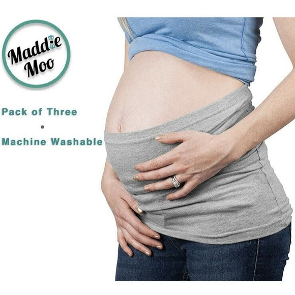 Maddie-Moo Set of 3 Women's Maternity Belly Band Clothing Extenders - Picture 7 of 9